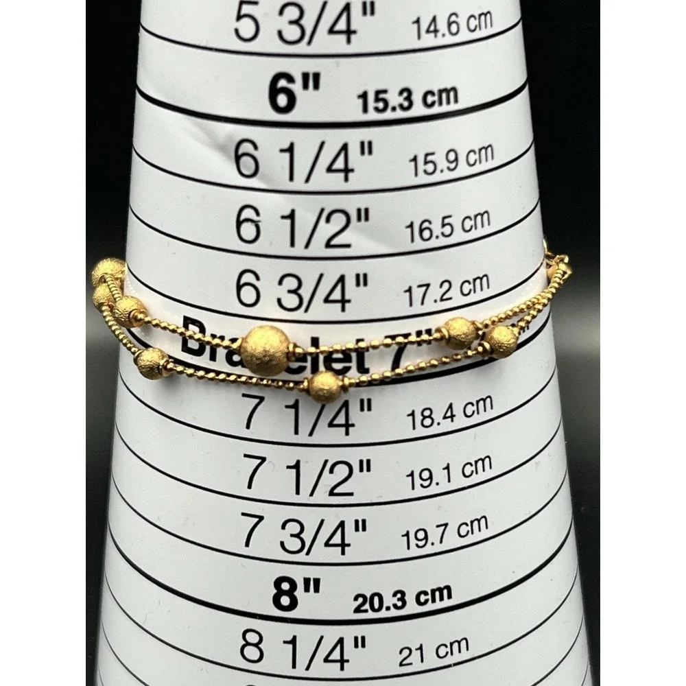 Premiere Designs Gold Tone Multi Strand Textured Bead Necklace Bracelet Set